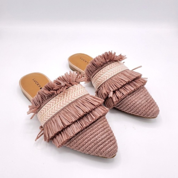 Lucky Brand Woven & Straw‎ Mule Slides - Picture 1 of 10